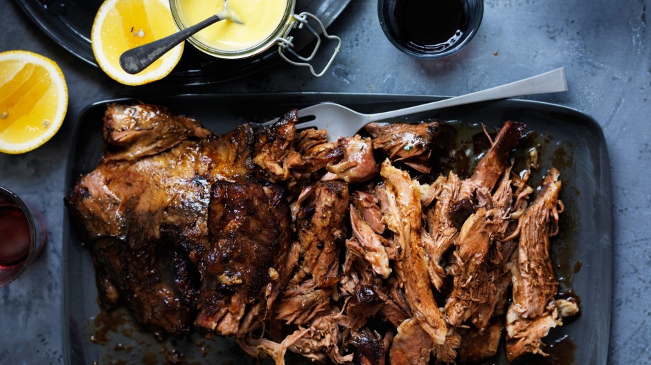 Neil Perry's slow-braised lamb shoulder with aioli